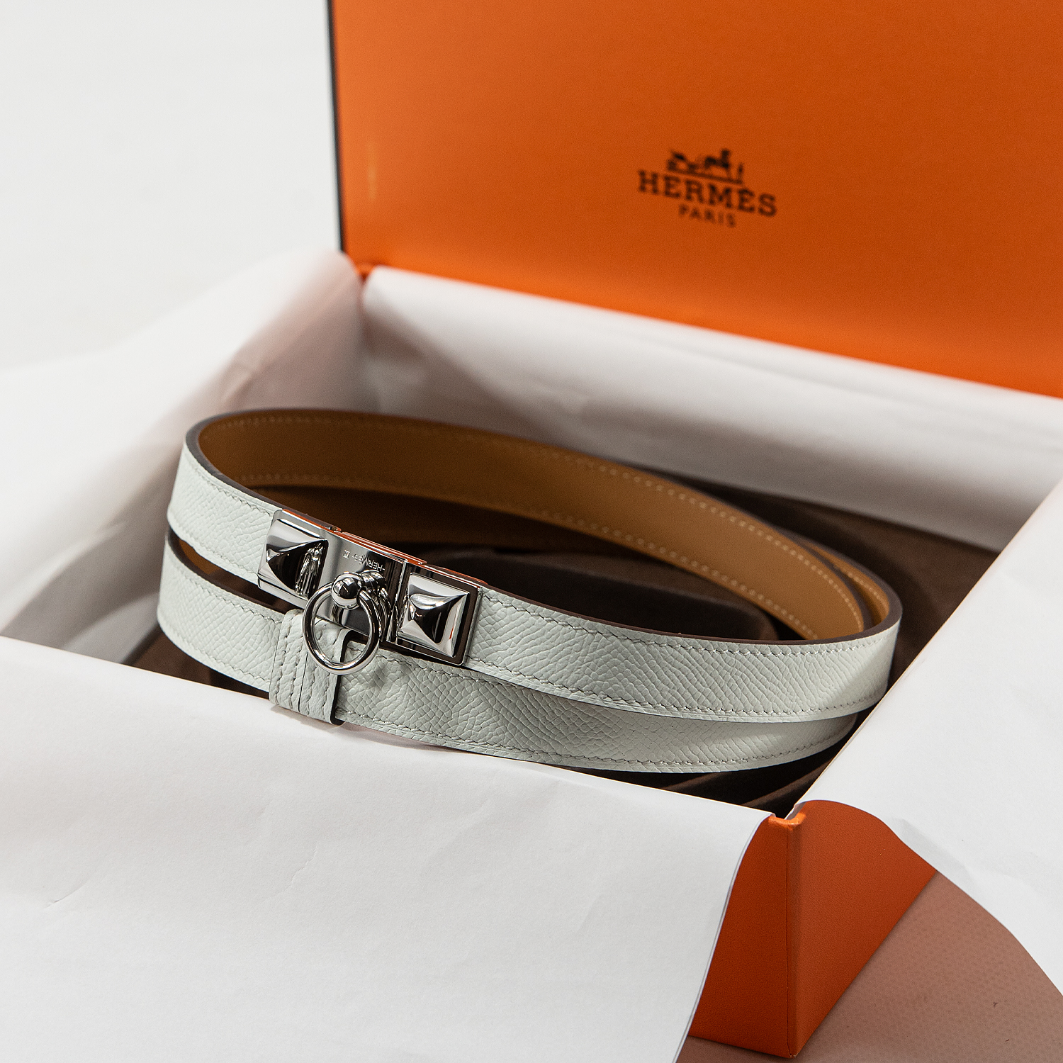Hermès Collier de Chien Bracelet White/Silver