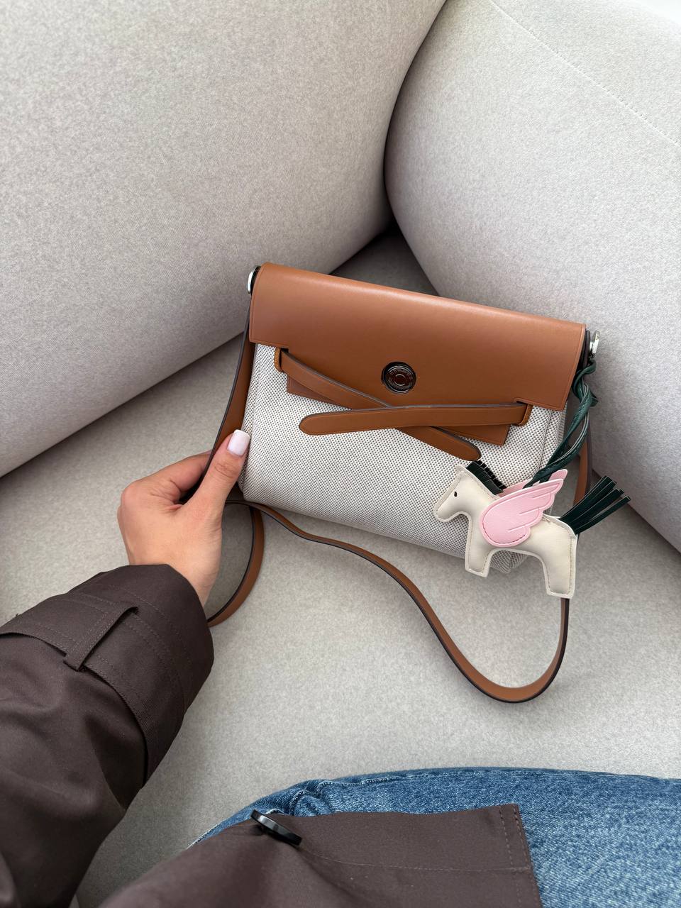 Hermès Herbag Zip 20 Bag Grey/Brown - 11