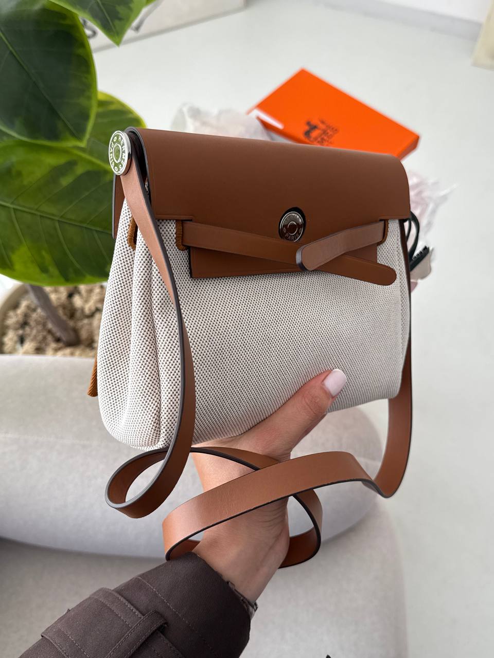 Hermès Herbag Zip 20 Bag Grey/Brown - 13