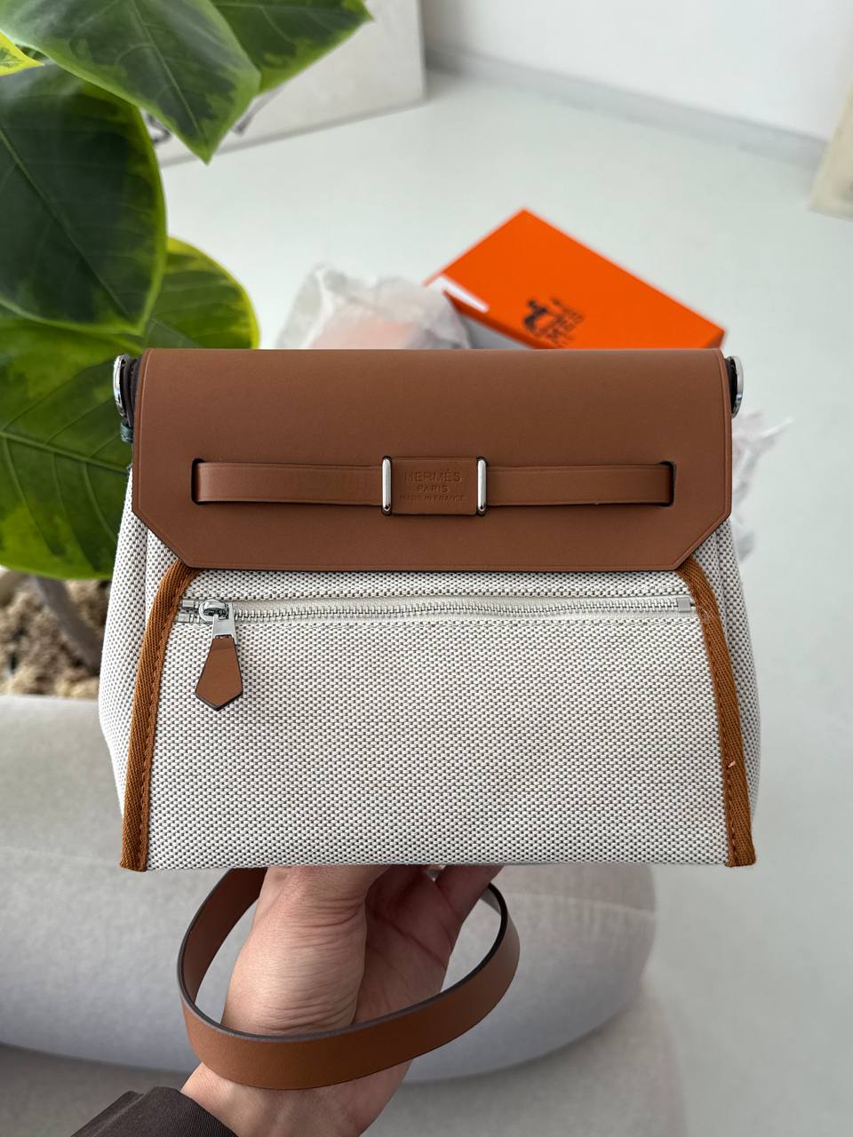 Hermès Herbag Zip 20 Bag Grey/Brown - 15