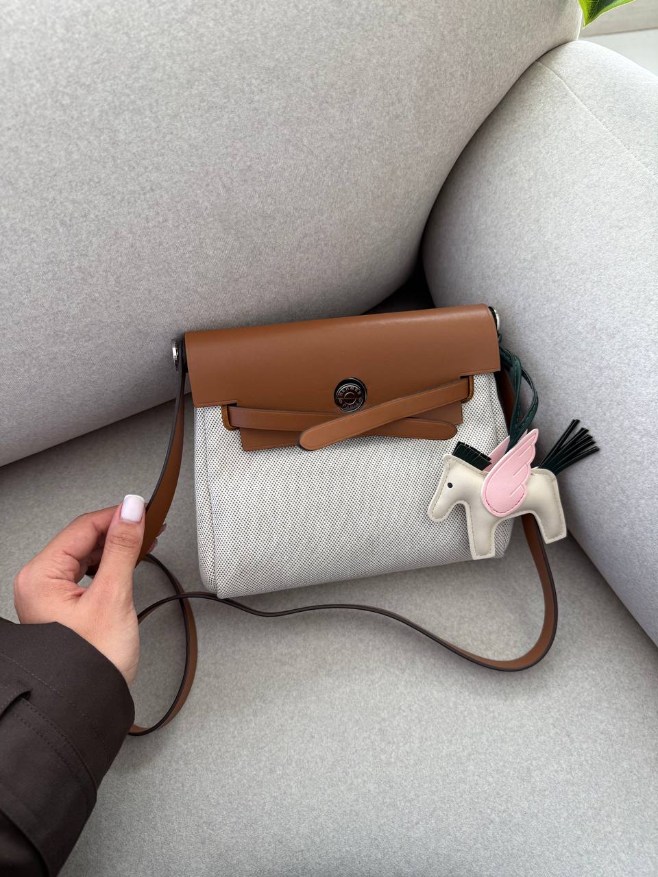 Hermès Herbag Zip 20 Bag Grey/Brown - 3