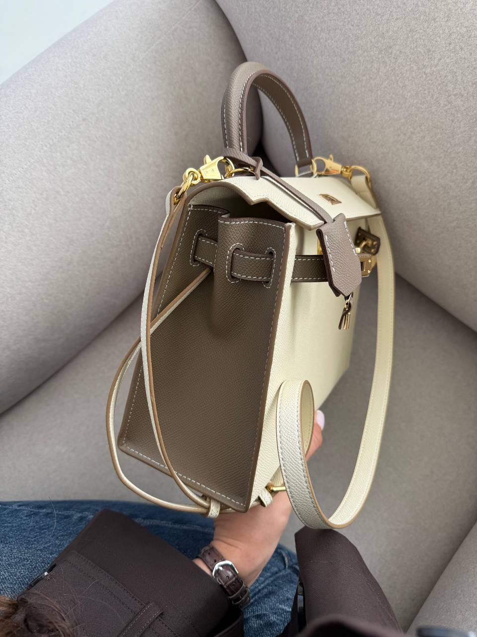 Hermès Kelly Milk/Brown - 12