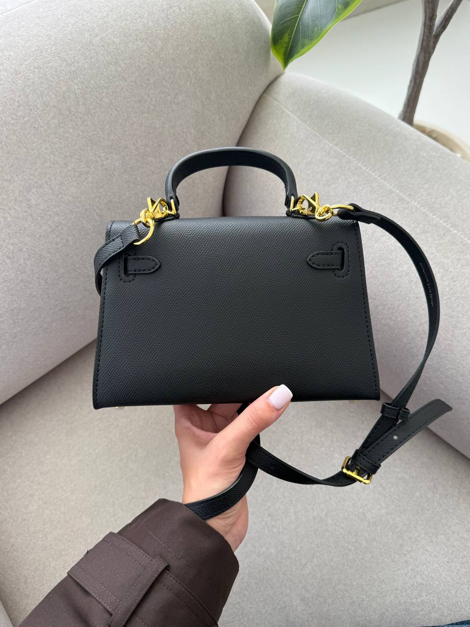 Hermès Mini Kelly Black Gold Hardware - 9