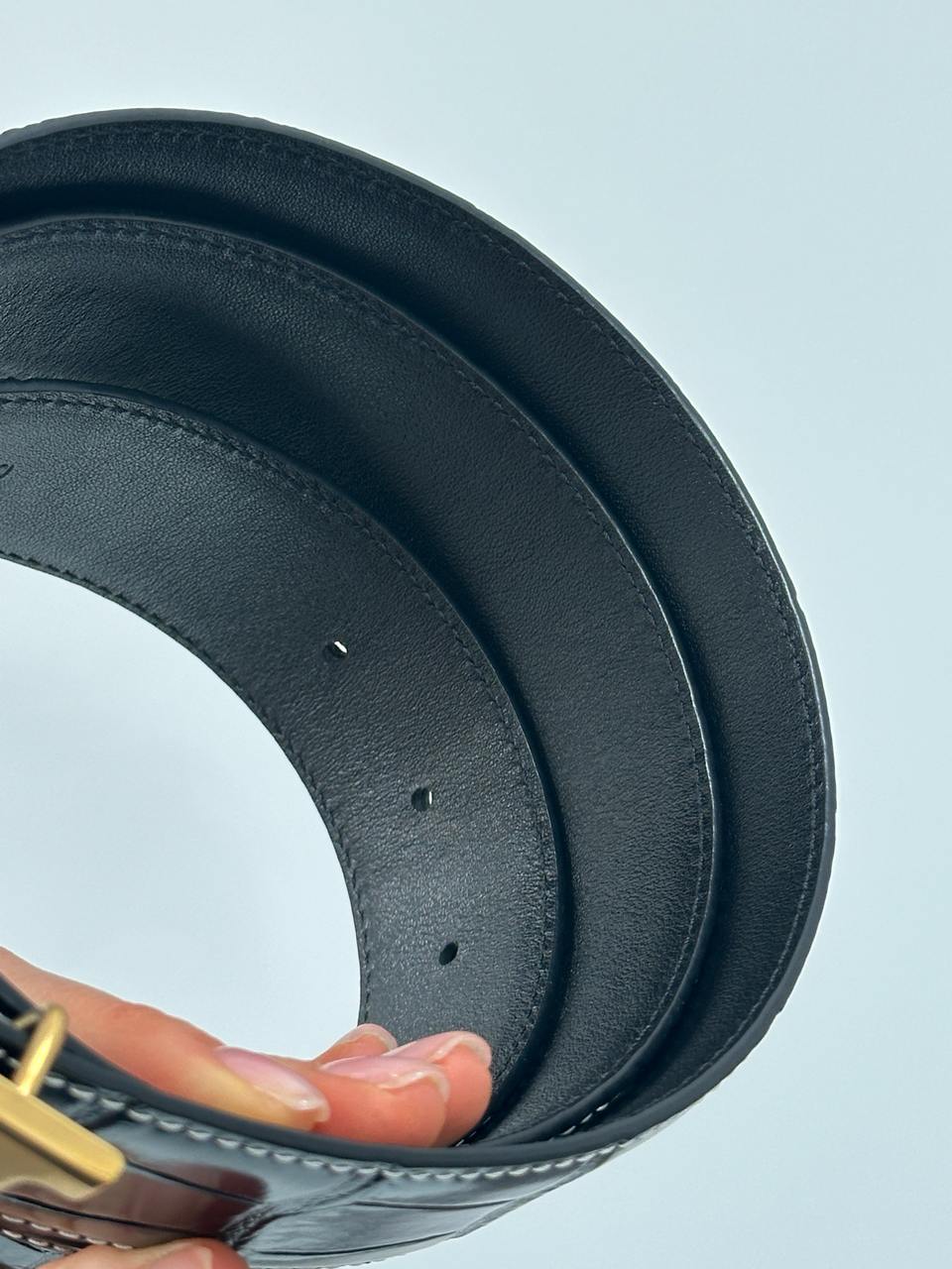 Hermes Constance Belt in Porosus Crocodile Black/Gold - 14