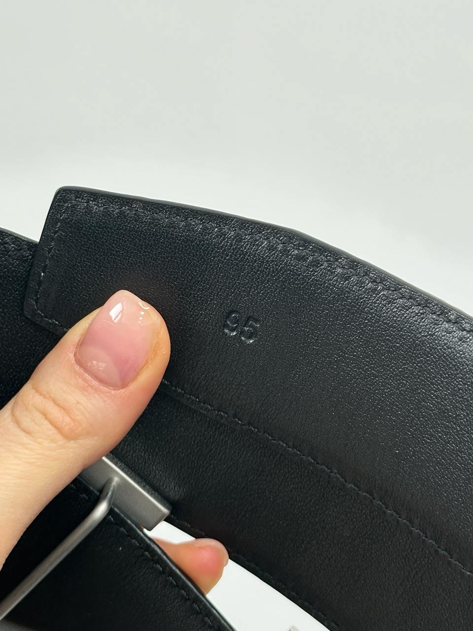 Hermes Constance Belt in Porosus crocodile Black/Silver - 14