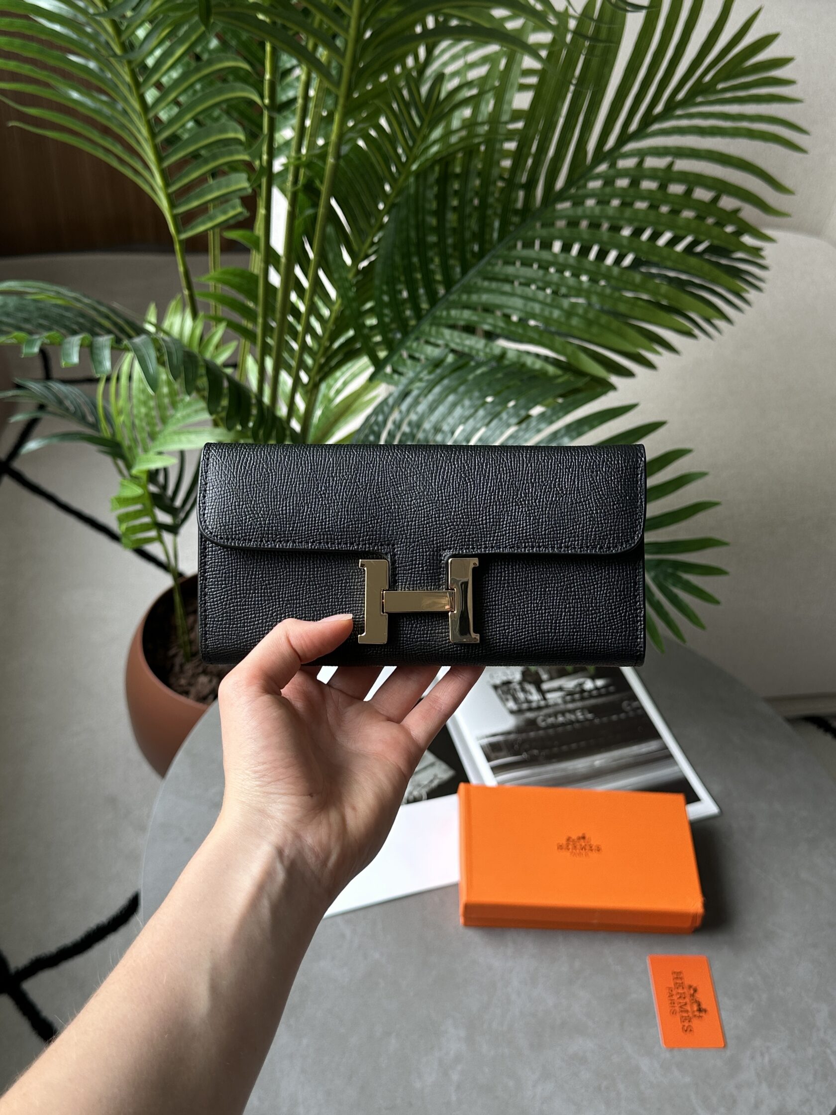 Hermes Constance Long To Go Wallet Black/Gold - 8