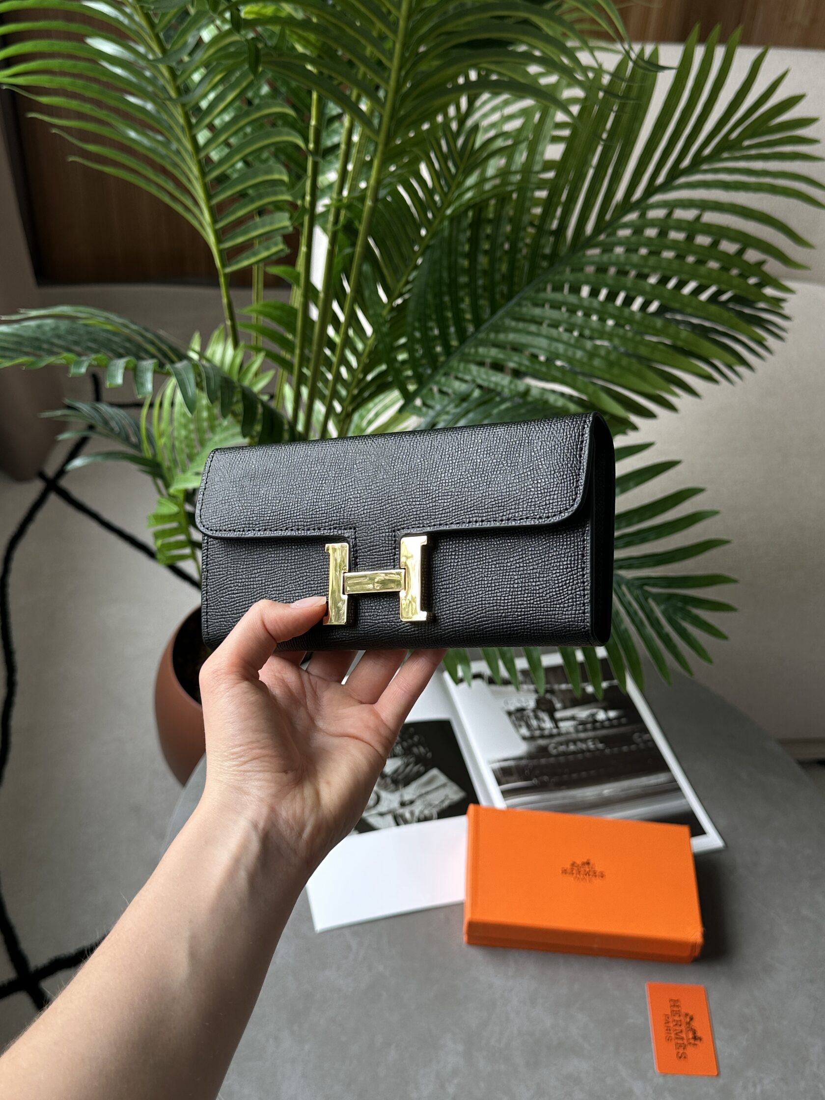 Hermes Constance Long To Go Wallet Black/Gold - 9