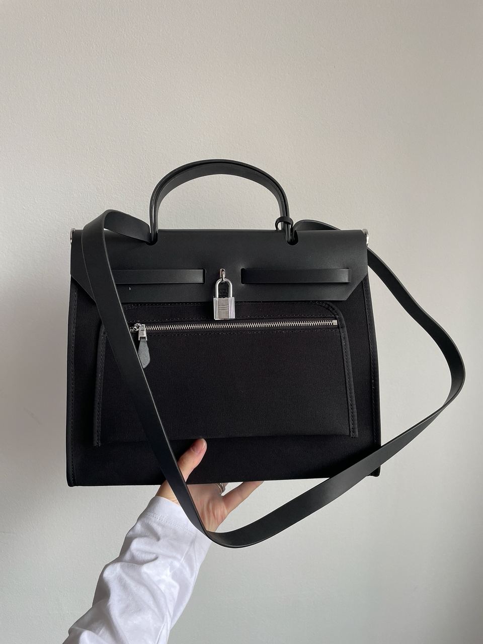 Hermes Herbag Zip 31 Bag Black/Silver - 11