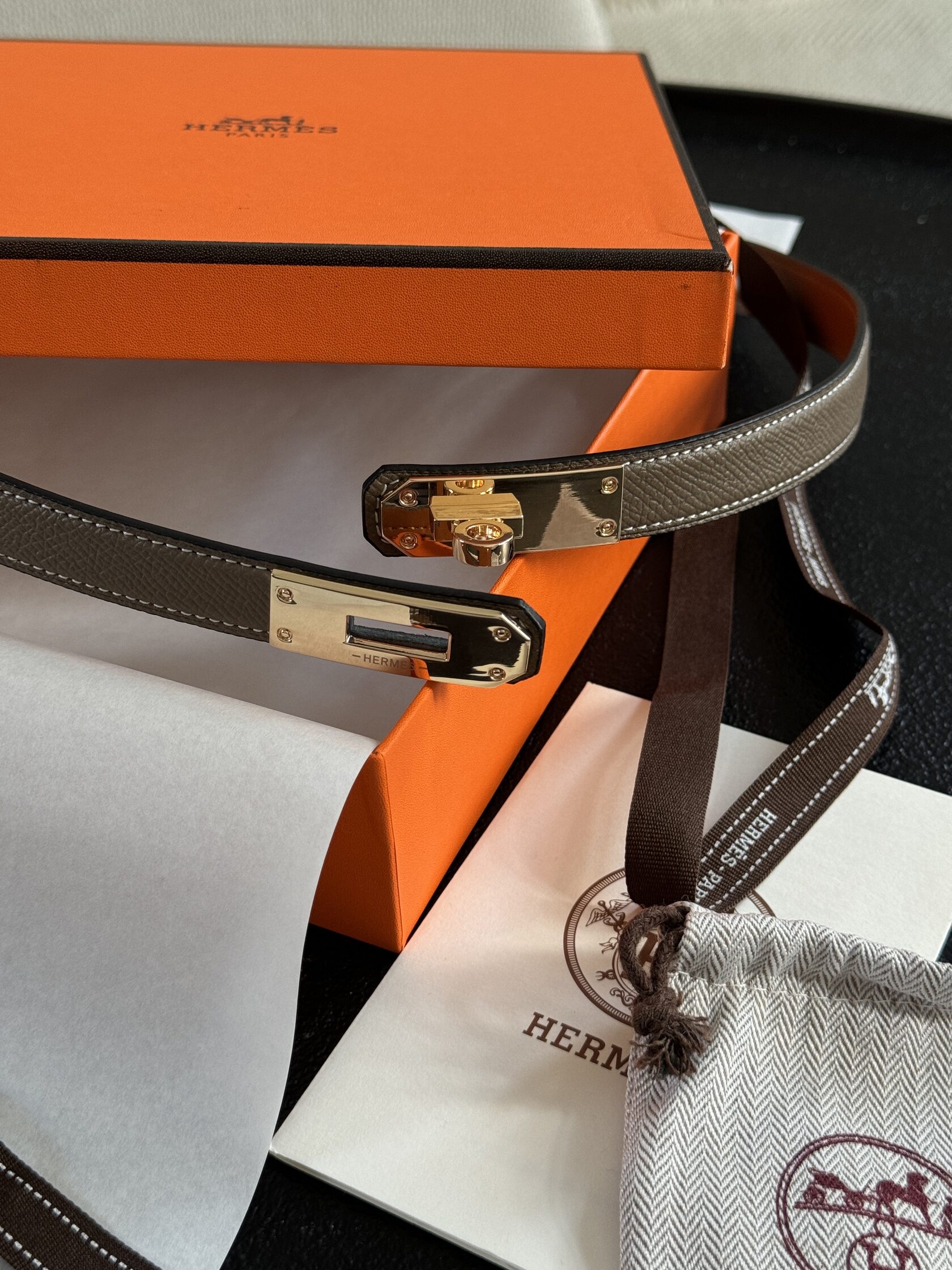 Hermes Kelly 18 Belt Beige Leather - 8