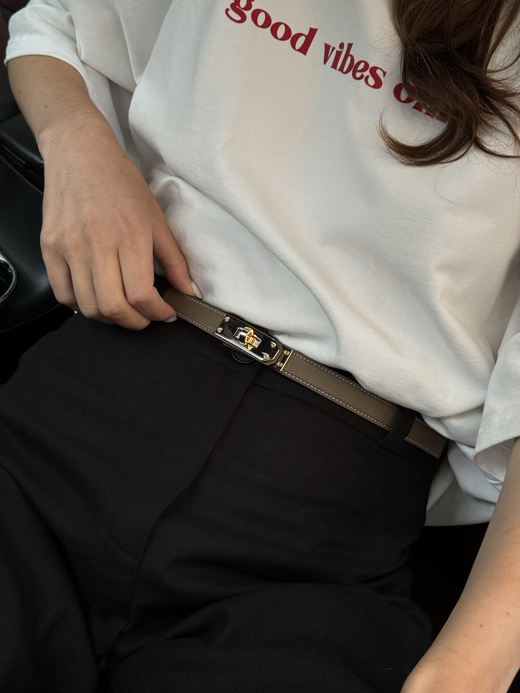 Hermes Kelly 18 Belt Beige Leather - 9