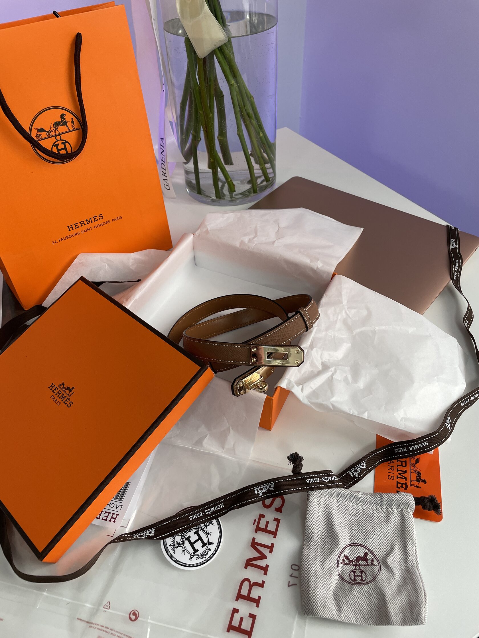 Hermes Kelly 18 Belt Brown Leather - 2