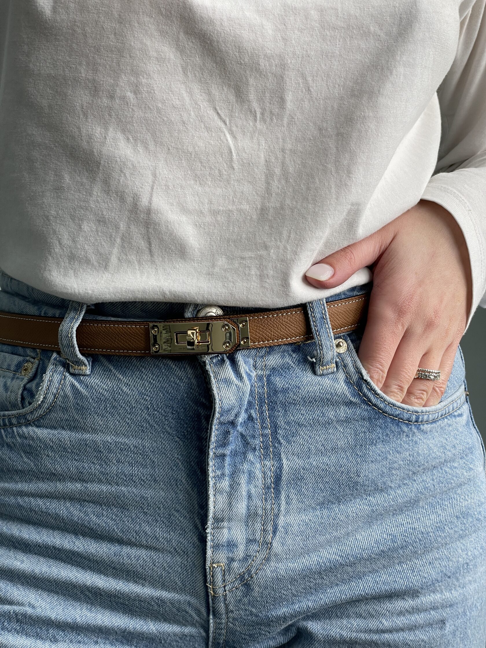 Hermes Kelly 18 Belt Brown Leather - 3