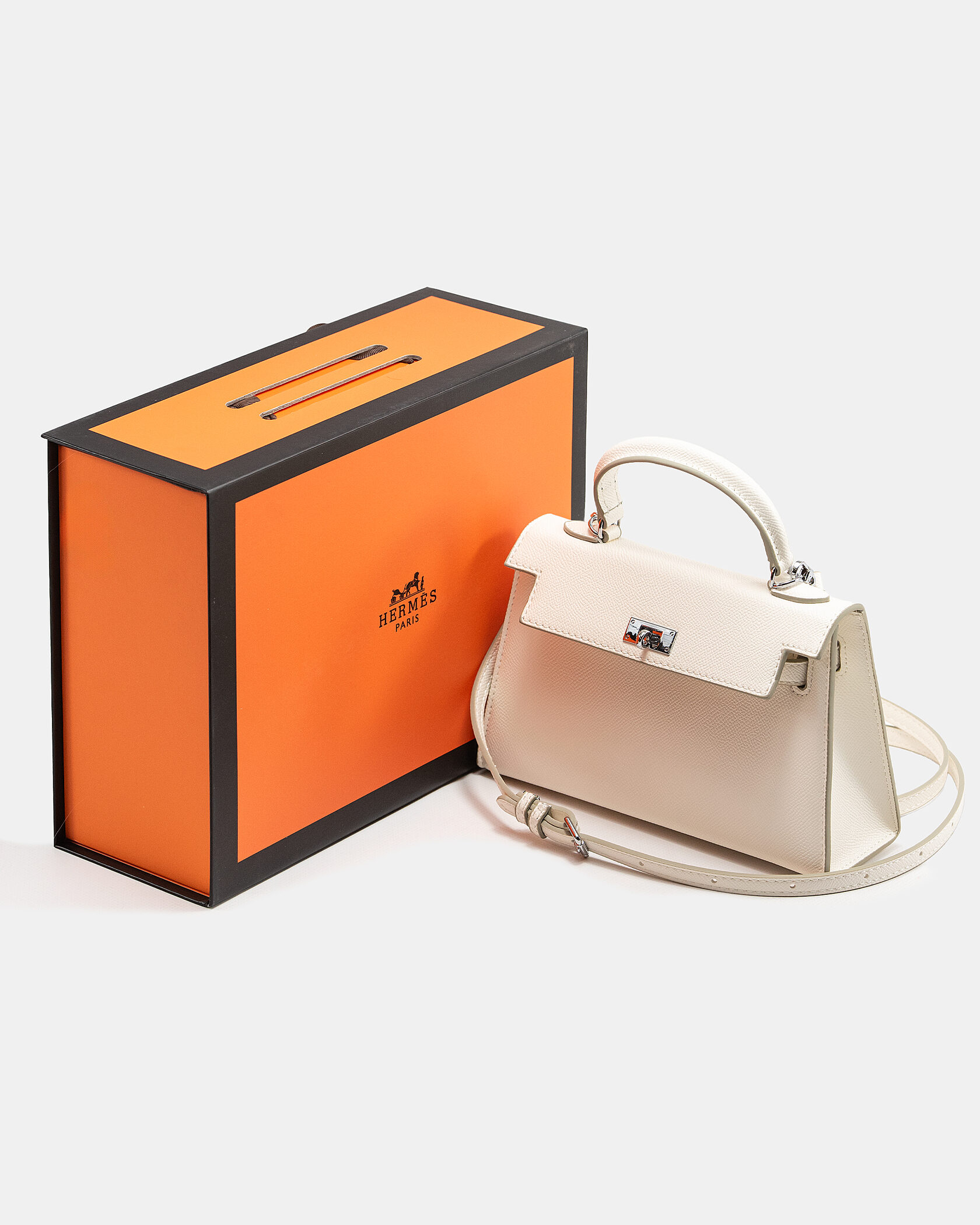 Hermes Kelly 20 White/Silver - 2