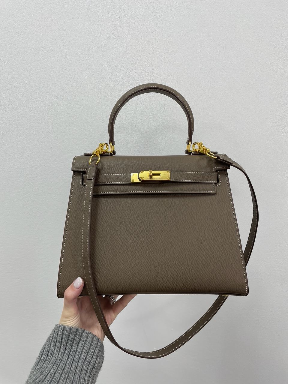 Hermes Kelly 25 Grey/Gold - 10