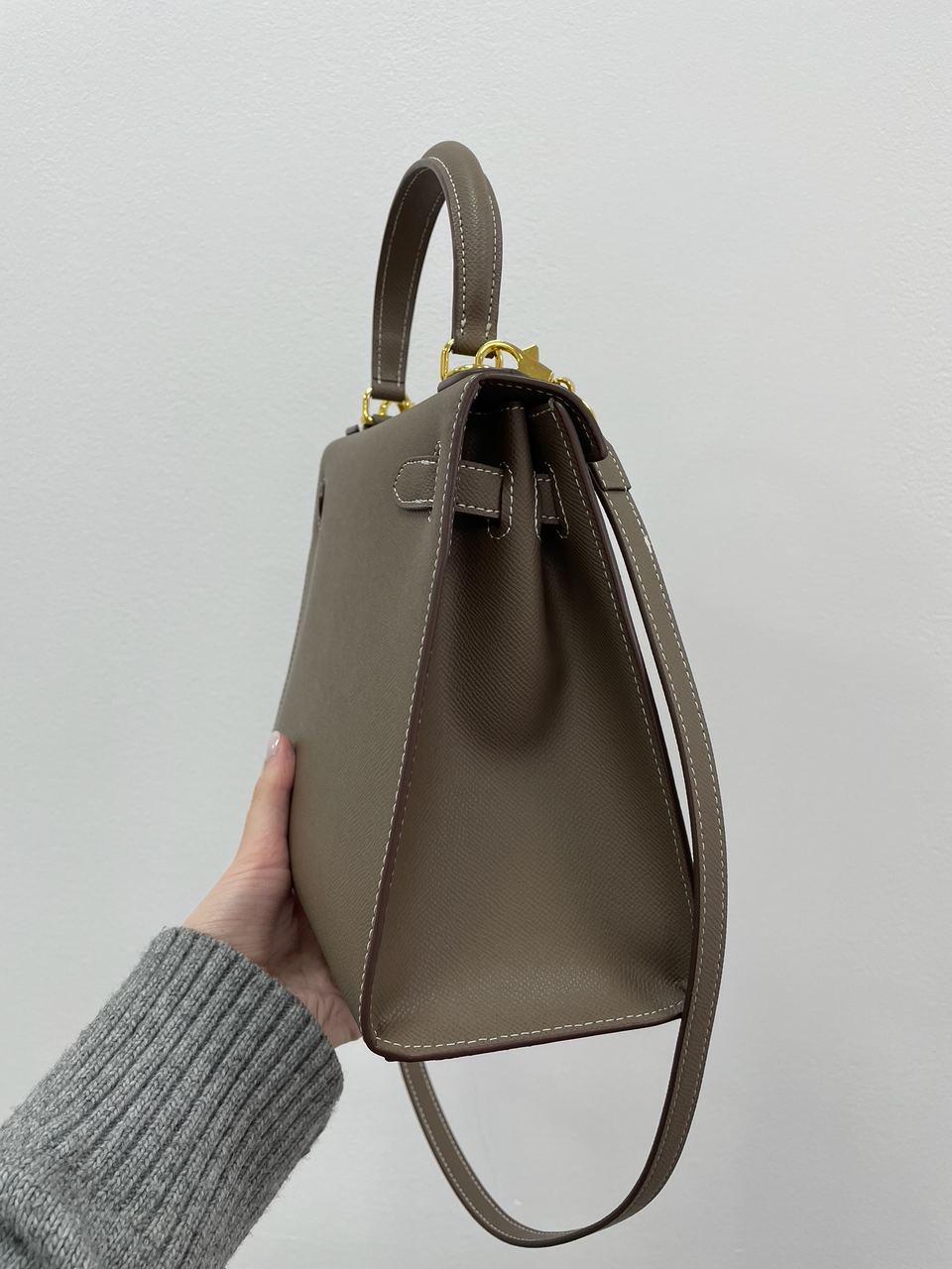 Hermes Kelly 25 Grey/Gold - 16