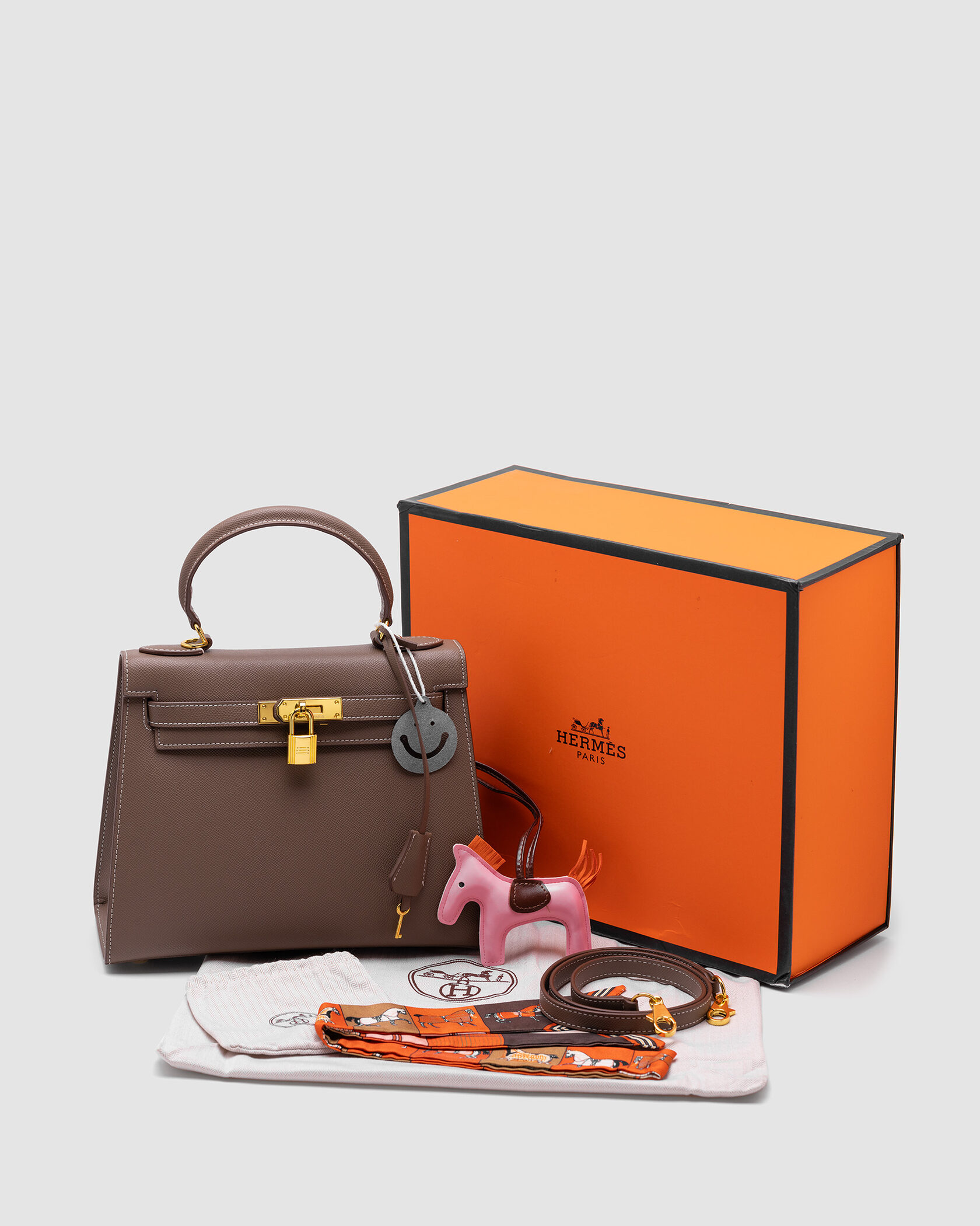 Hermes Kelly 25 Grey/Gold - 2