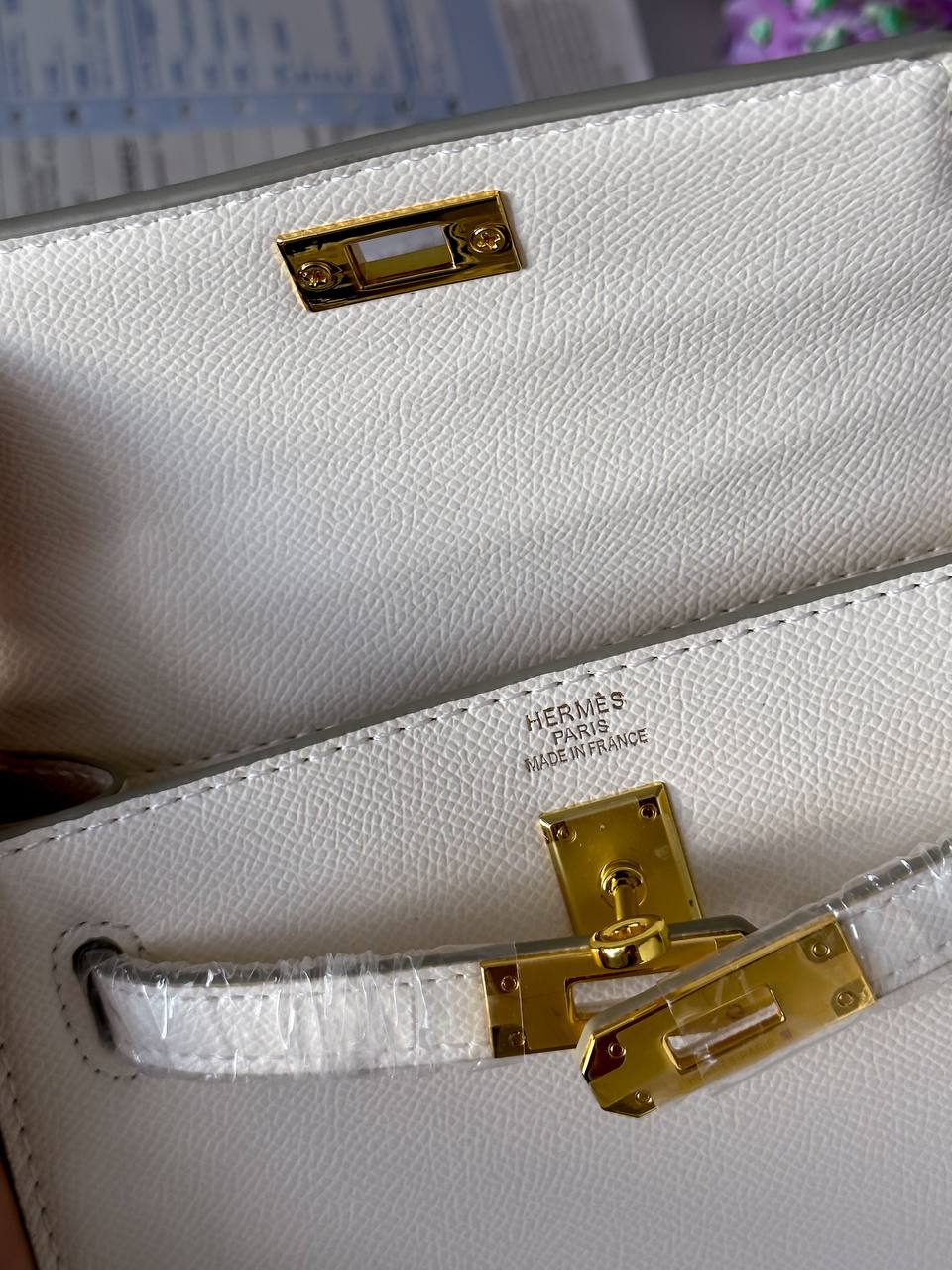 Hermes Kelly Mini 19 White/Gold - 7