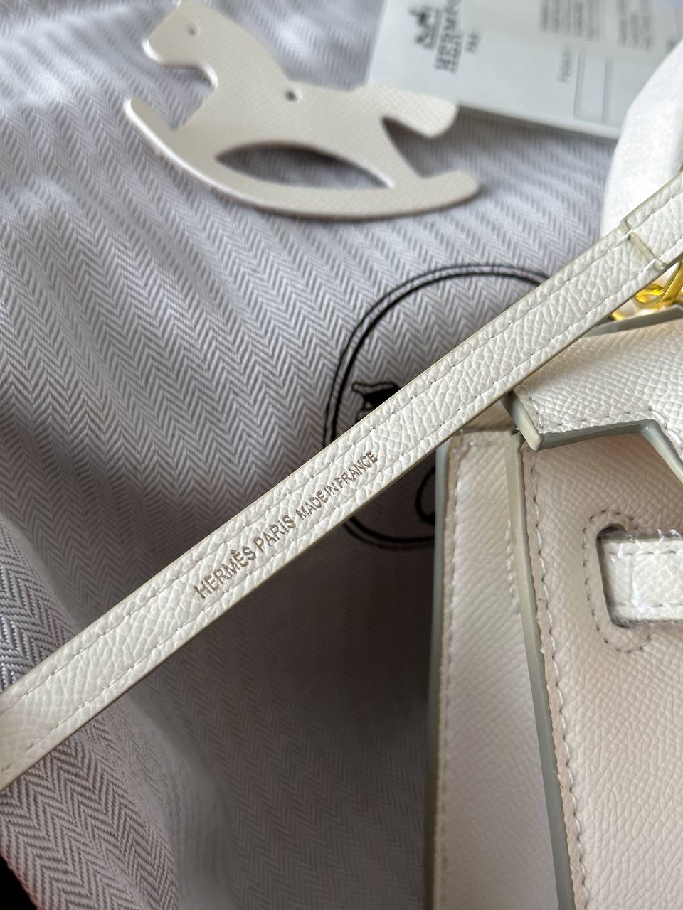 Hermes Kelly Mini 19 White/Gold - 8