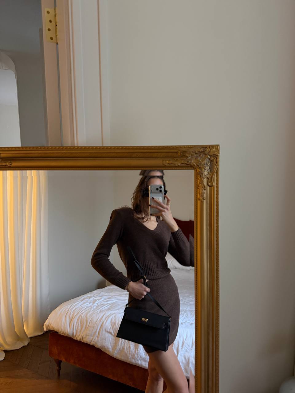 Hermes Kelly Pochette Black/Gold - 6