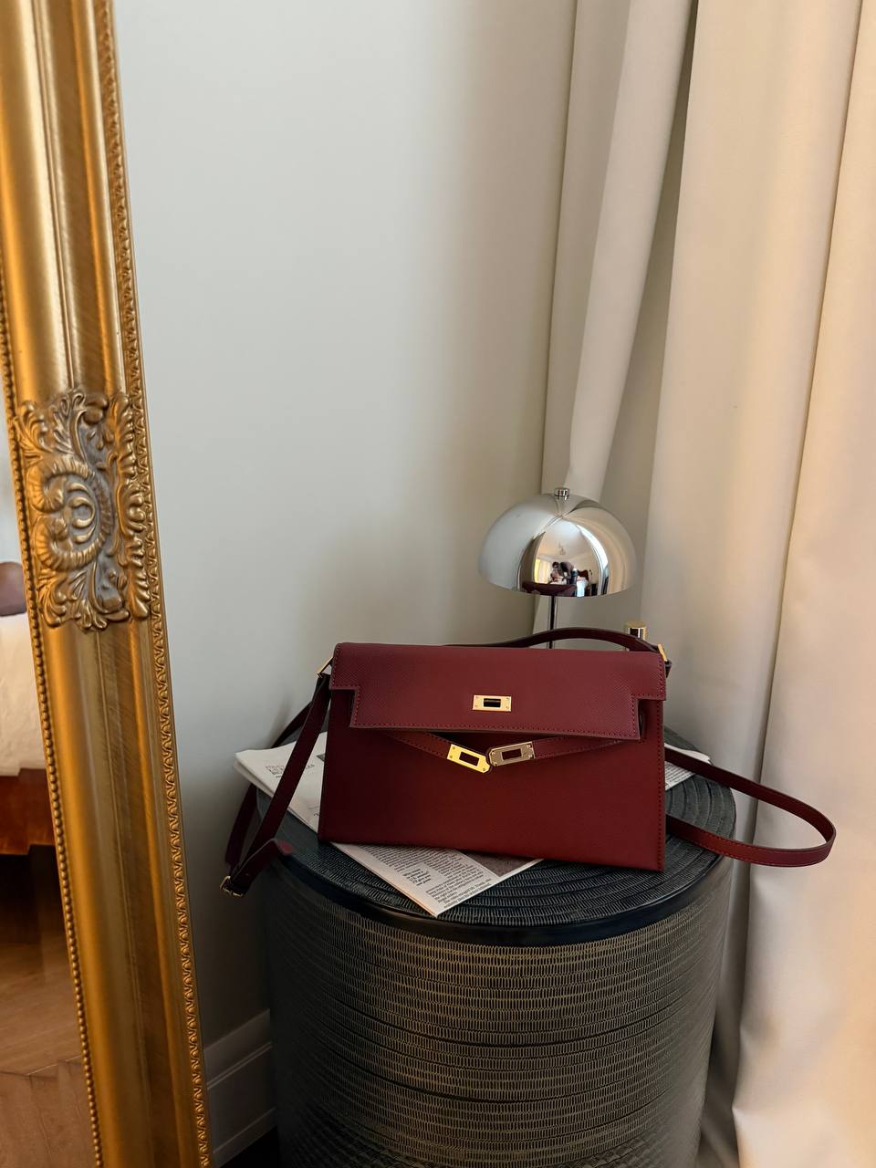 Hermes Kelly Pochette Burgundy - 2