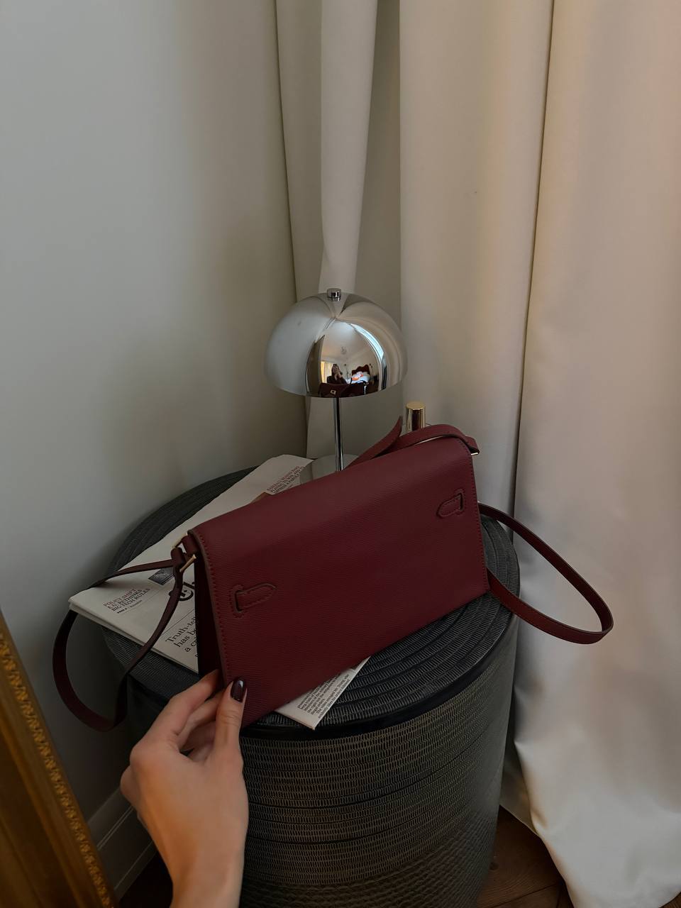 Hermes Kelly Pochette Burgundy - 6