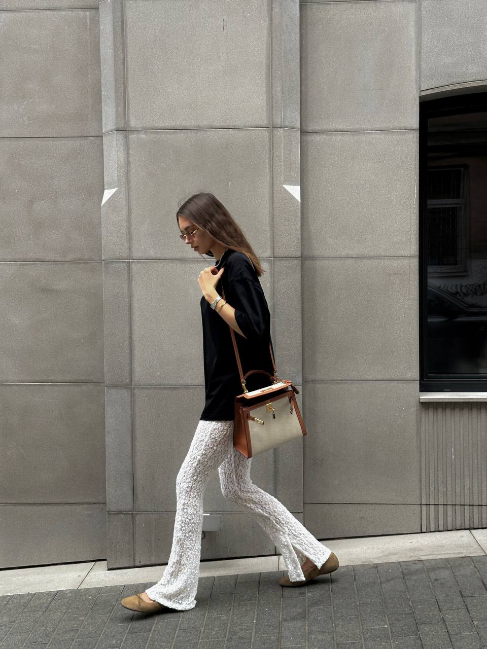 Hermes Kelly Toile 30 White/Brown - 7