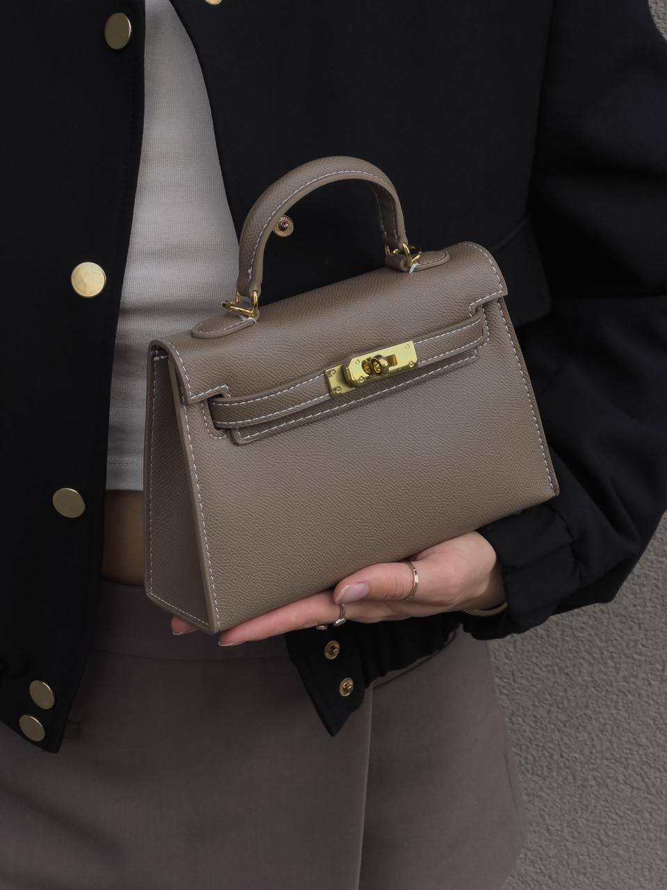 Hermes Mini Kelly 20 Epsom Bag Etoupe - 5