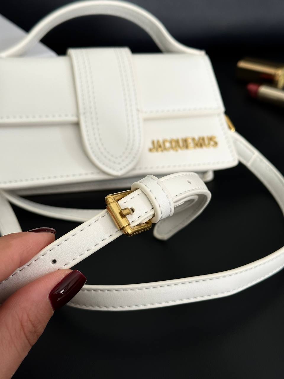 Jacquemus Le Bambino Small Handbag With Adjustable Crossbody White - 6