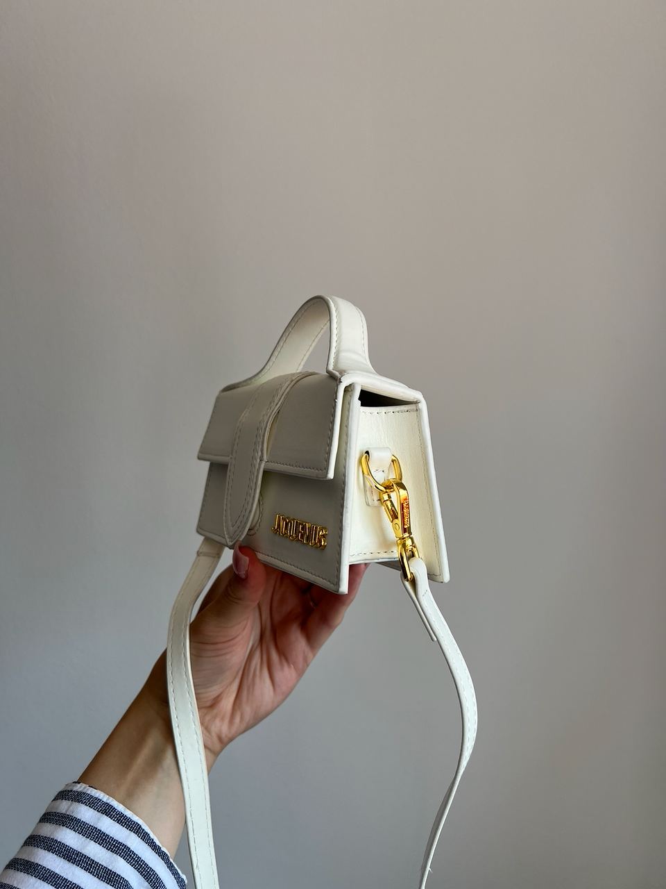 Jacquemus Le Bambino Small Handbag With Adjustable Crossbody White - 3