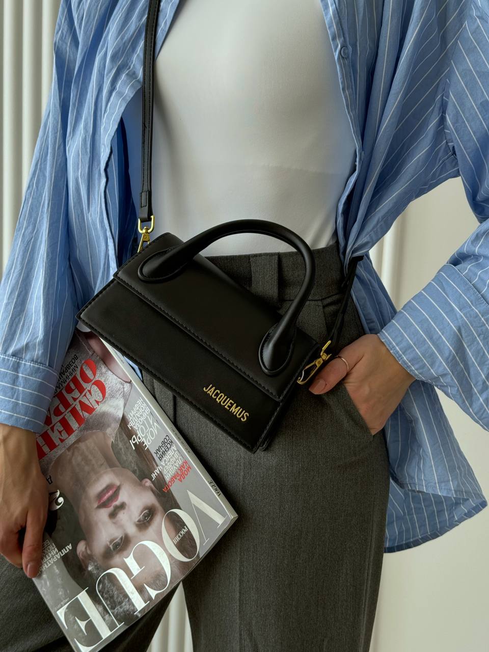 Jacquemus Le Chiquito Long Black Leather Top - 4