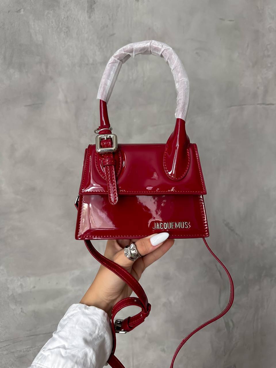 Jacquemus Le Grand Bambino Patent Leather Bag in Red - 3