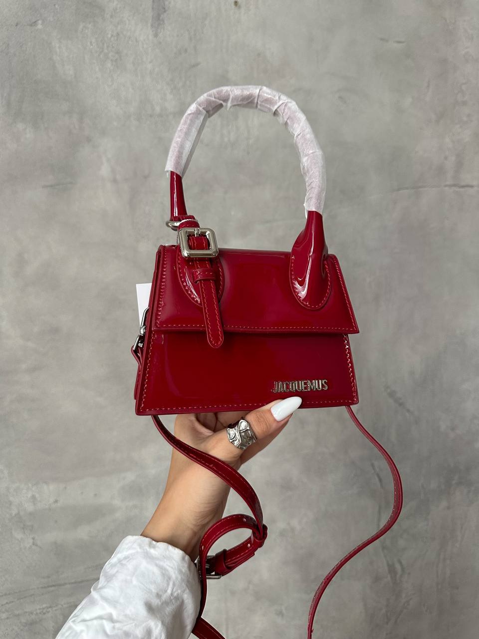 Jacquemus Le Grand Bambino Patent Leather Bag in Red - 4