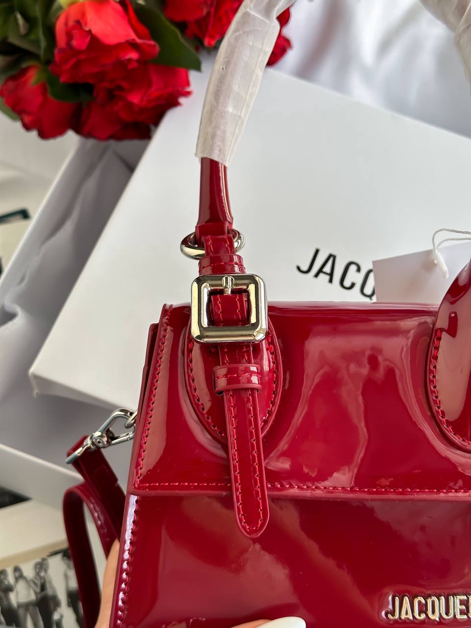 Jacquemus Le Grand Bambino Patent Leather Bag in Red - 7