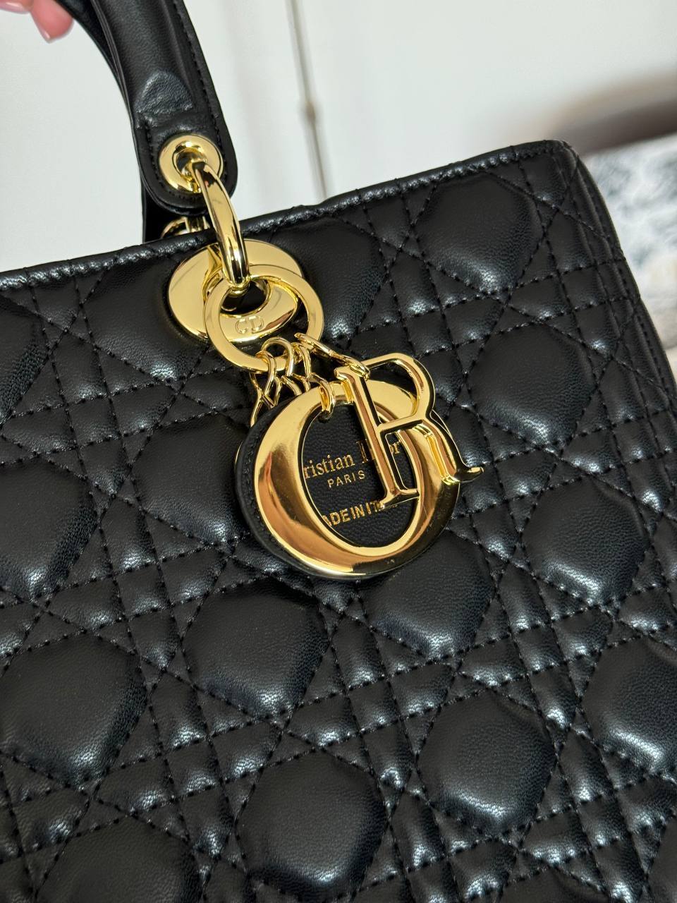 Lady Dior Medium BAG Black Cannage Lambskin - 4