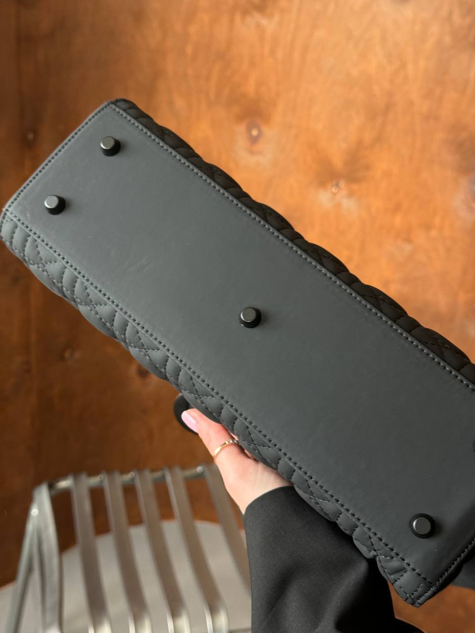 Lady Dior Medium Bag in Black Cannage-Quilted Leather - 6