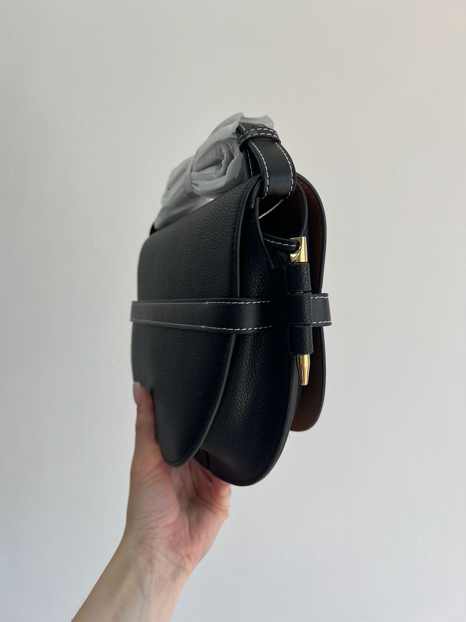 Loewe Gate Small leather and Jacquard Shoulder Bag Black - 4