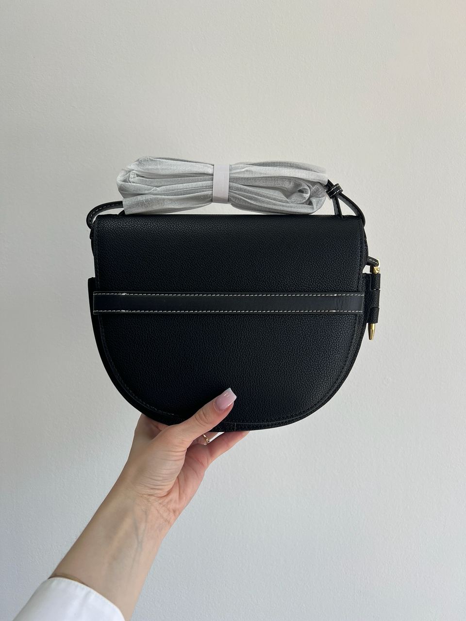 Loewe Gate Small leather and Jacquard Shoulder Bag Black - 5