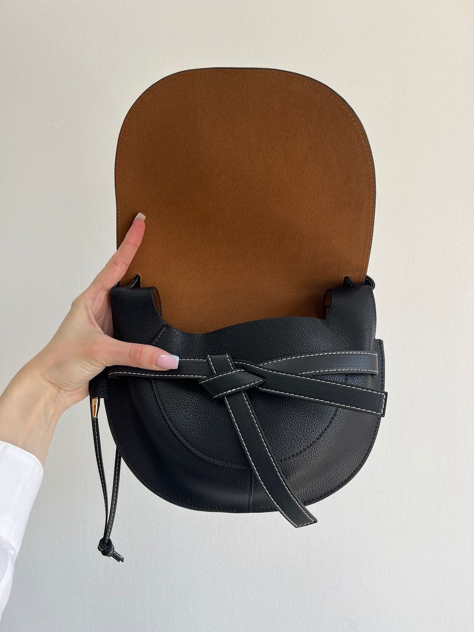 Loewe Gate Small leather and Jacquard Shoulder Bag Black - 8