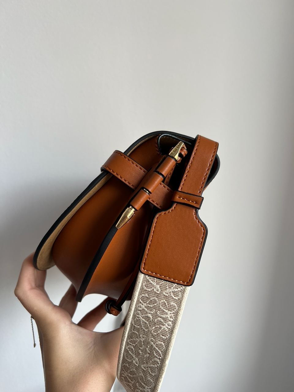 Loewe Gate Small leather and Jacquard Shoulder Bag Brown - 15