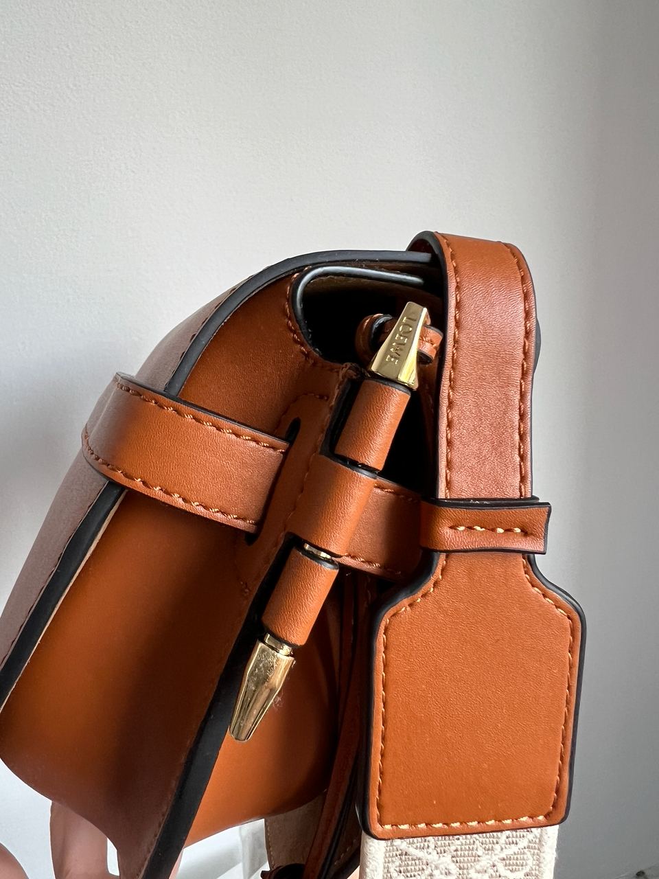 Loewe Gate Small leather and Jacquard Shoulder Bag Brown - 17