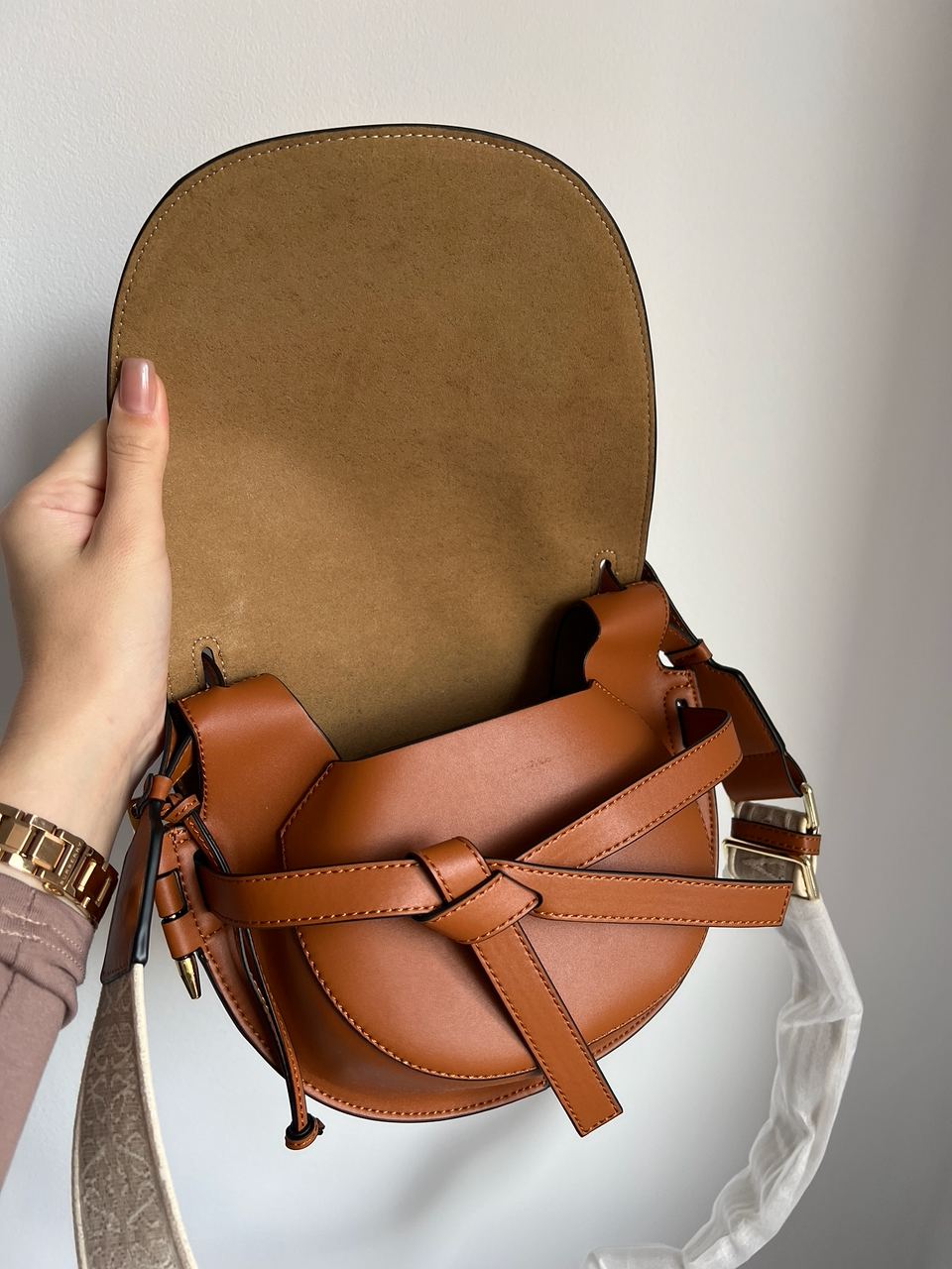 Loewe Gate Small leather and Jacquard Shoulder Bag Brown - 20