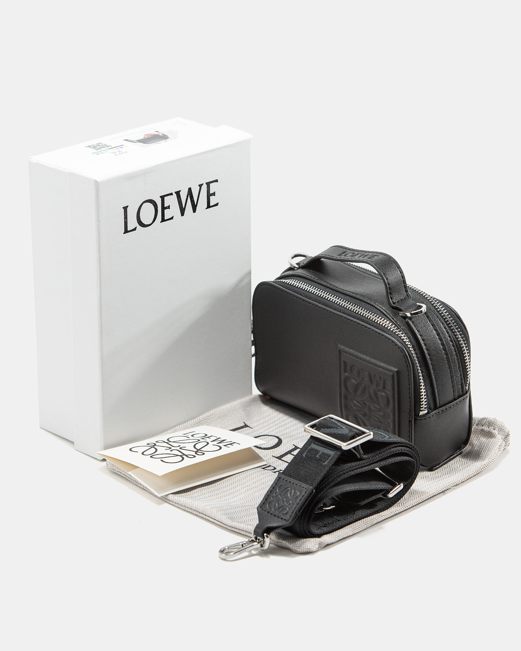 Loewe Mini Soft Box Bag Embossed Black - 2