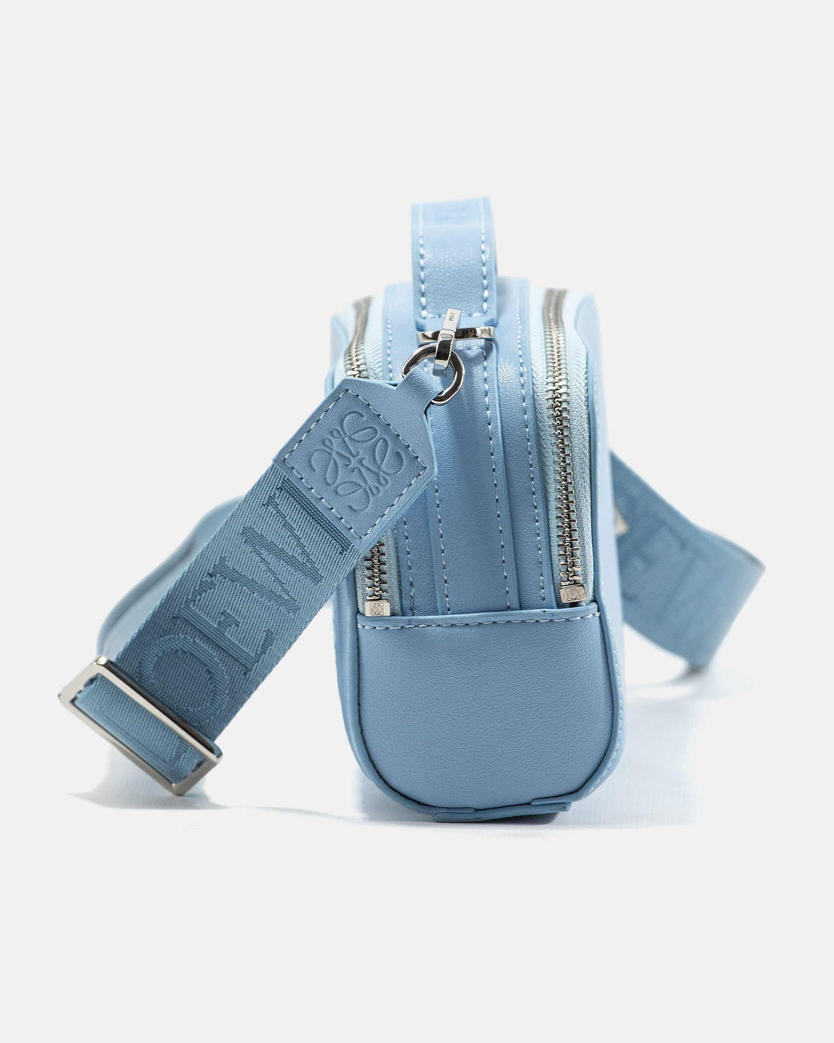 Loewe Mini Soft Box Bag Embossed in Light Blue - 10