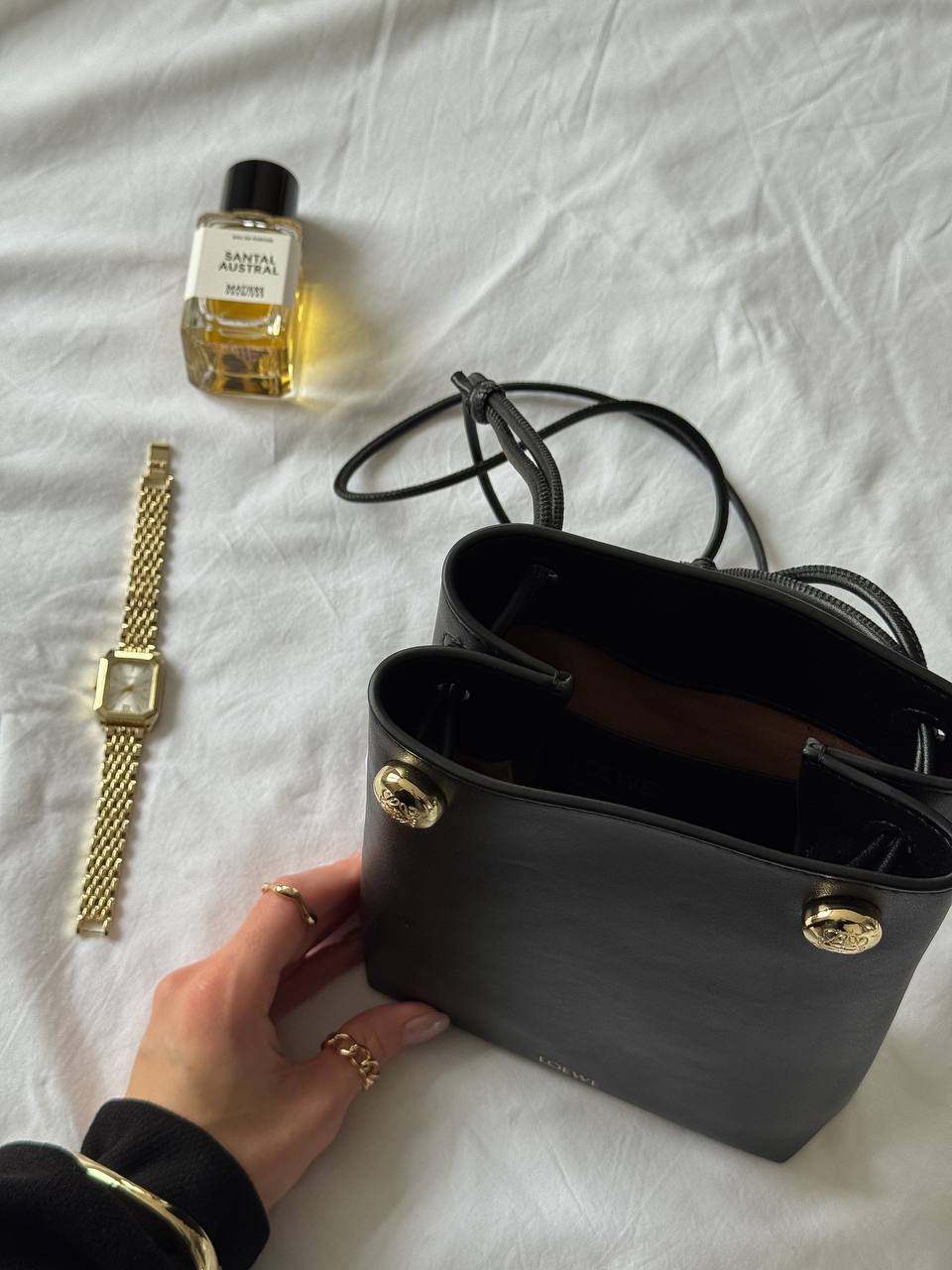 Loewe Pebble Smooth Leather Pouch Black - 8