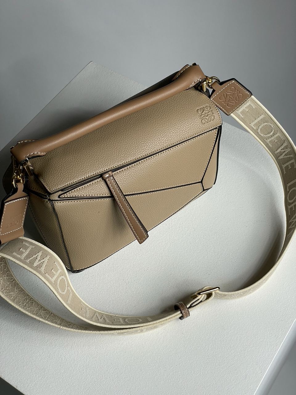 Loewe Small Puzzle Bag in Classic Calfskin Beige - 11