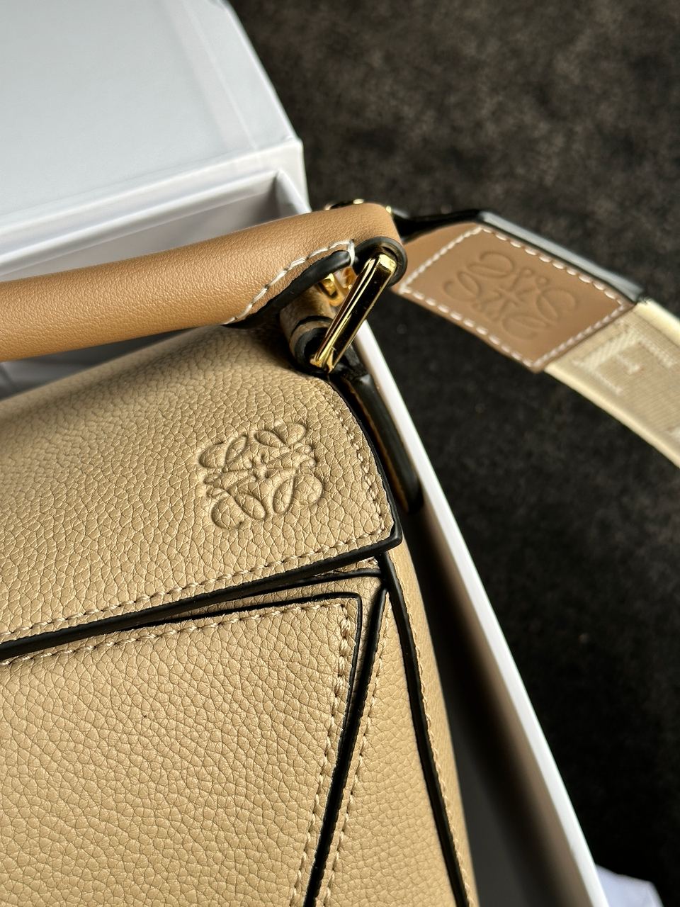 Loewe Small Puzzle Bag in Classic Calfskin Beige - 13