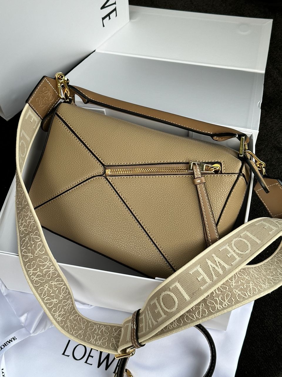 Loewe Small Puzzle Bag in Classic Calfskin Beige - 14