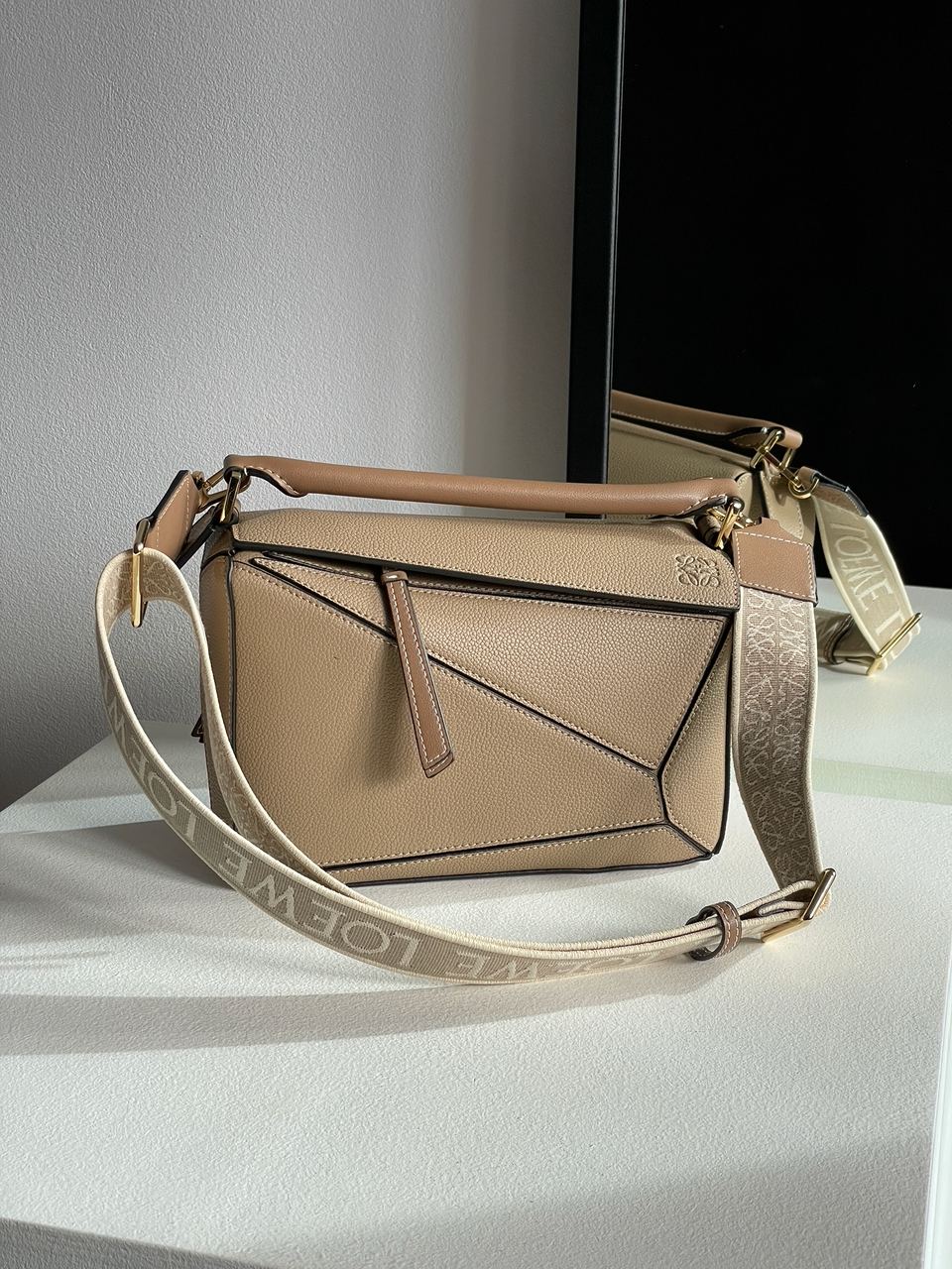 Loewe Small Puzzle Bag in Classic Calfskin Beige - 6