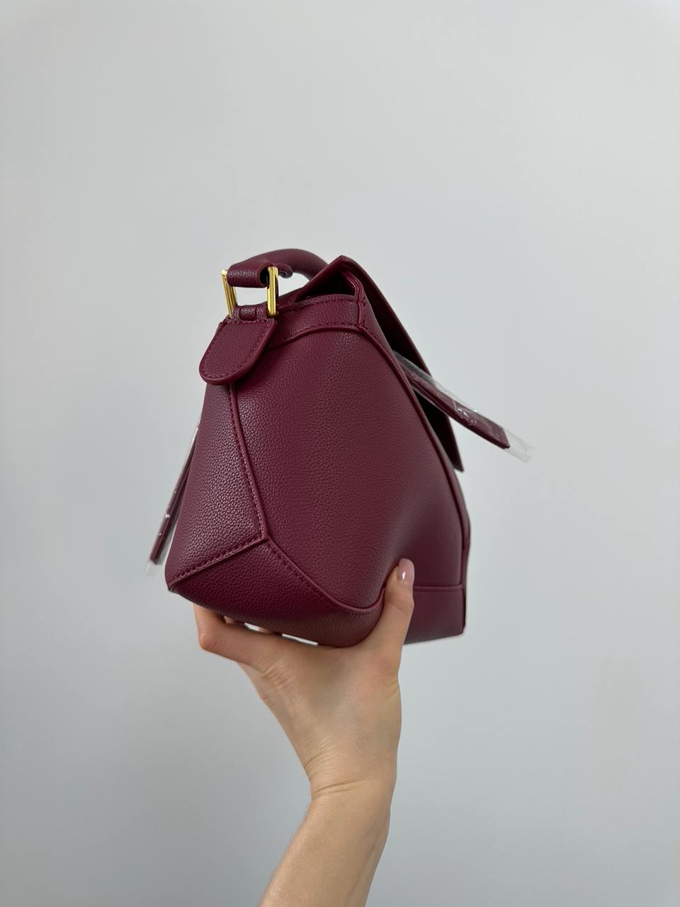 Loewe Small Puzzle Bag In Classic Calfskin Burgundy - 8