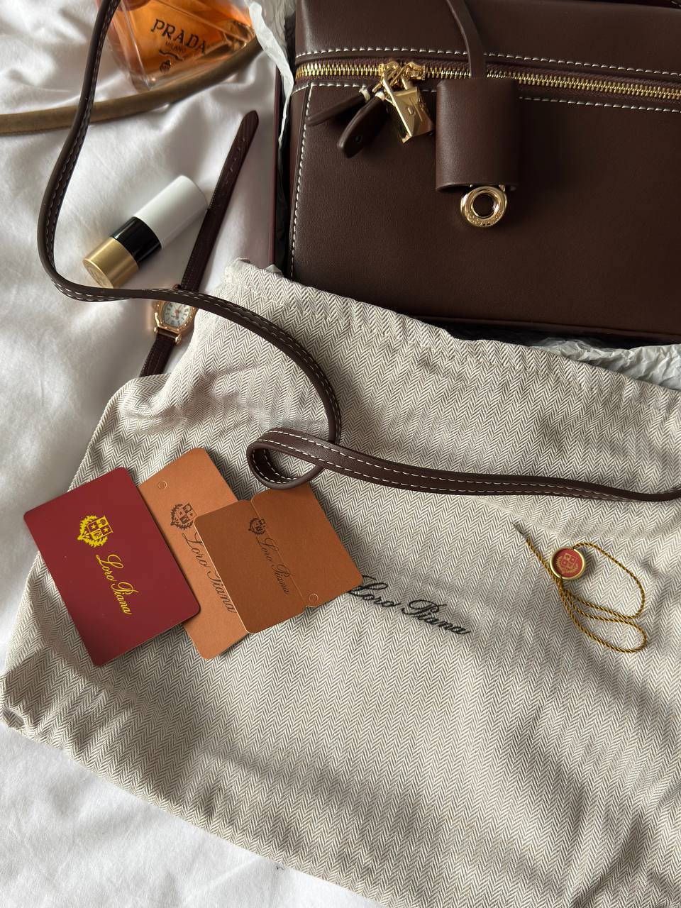 Loro Piana Extra Bag L27 Smooth Calfskin Brown - 17